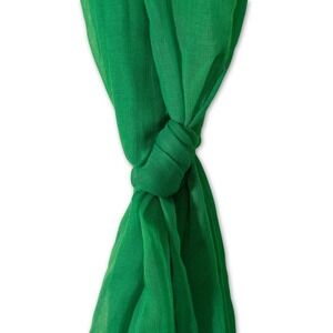 Sheer‎ Green Scarf Fringed Edges Lightweight Fashion Accessory
